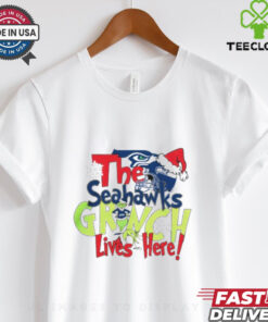 The Seattle Seahawks Grinch Lives Here Christmas T Shirt