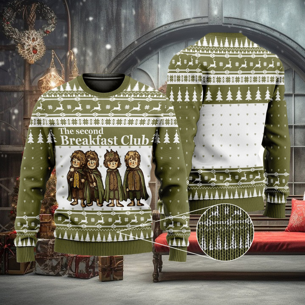 The Second Breakfast Club Ugly LOTR Hobbit Ugly Gift Christmas 3D Sweater For Men And Women The Second Breakfast Club Ugly LOTR Hobbit Ugly Gift Christmas 3D Sweater For Men And Women
