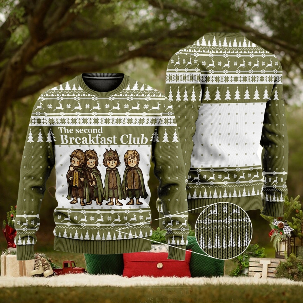 The Second Breakfast Club Ugly LOTR Hobbit Ugly Gift Christmas 3D Sweater For Men And Women The Second Breakfast Club Ugly LOTR Hobbit Ugly Gift Christmas 3D Sweater For Men And Women