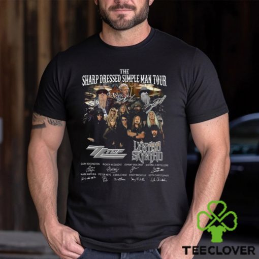 The Sharp Dressed Simple Man Tour Zz Top Lynyrd Skynyrd Signatures 2023 Shirt Vintage Classic Hoodie