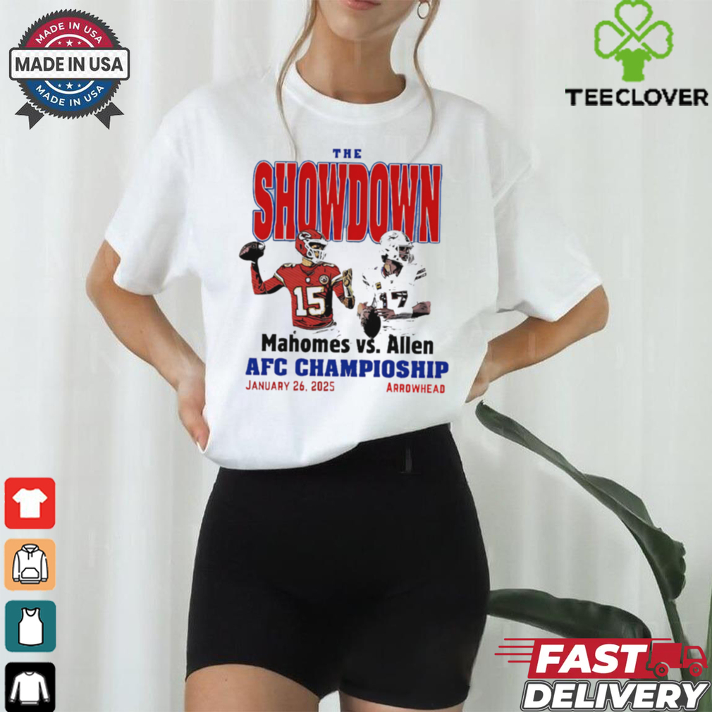 The Showdown Mahomes Vs. Allen Afc Championship January 26, 2025 Arrowhead shirt The Showdown Mahomes Vs. Allen Afc Championship January 26, 2025 Arrowhead shirt