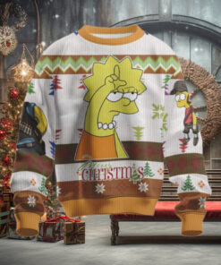 The Simpsons Speechless Lisa Angry Homer Ugly Christmas Sweater