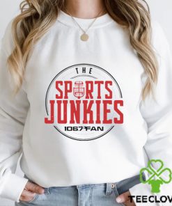 The Sports Junkies 106.7 Fan logo shirt