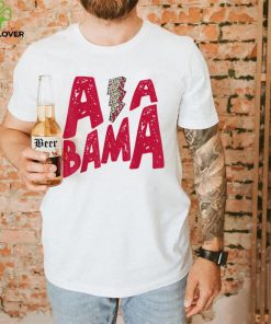 The State of Alabama Pride Fun Football Lightning Bolt AL T Shirt
