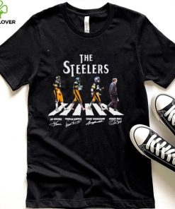 The Steelers Joe Greene Franco Harris Terry Bradshaw And Chuck Noll Abbey Road Signatures Shirt