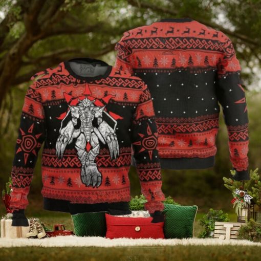 The Strongest Dragon Wargreymon Digimon 2024 Ugly Christmas Sweater Gift For Holiday