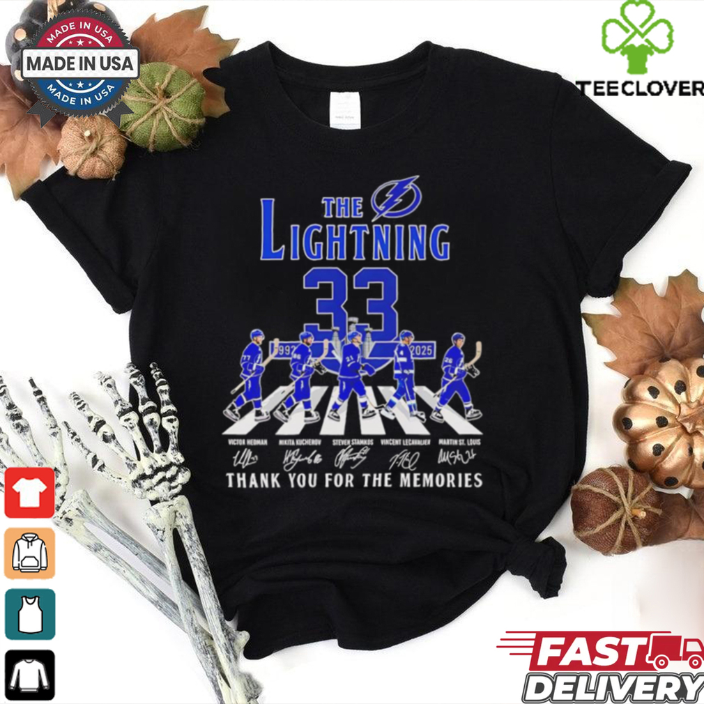 The Tampa Bay Lightning 33rd Anniversary 1992 2025 thank you shirt The Tampa Bay Lightning 33rd Anniversary 1992 2025 thank you shirt