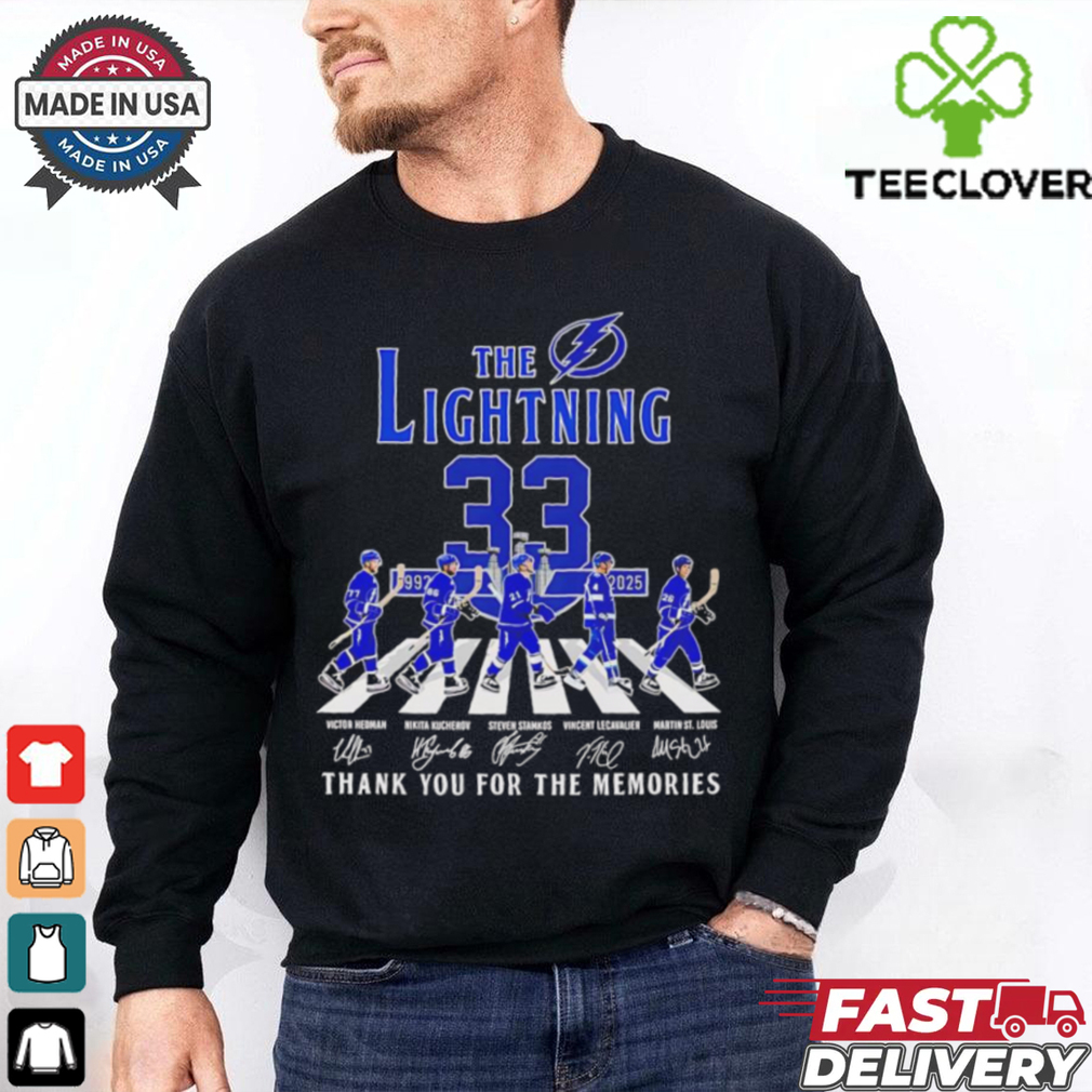 The Tampa Bay Lightning 33rd Anniversary 1992 2025 thank you shirt The Tampa Bay Lightning 33rd Anniversary 1992 2025 thank you shirt