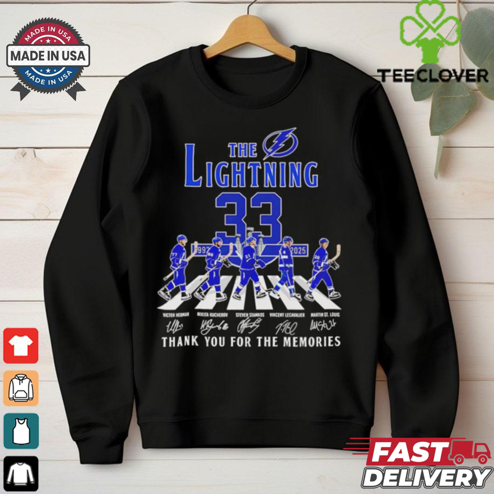 The Tampa Bay Lightning 33rd Anniversary 1992 2025 thank you shirt The Tampa Bay Lightning 33rd Anniversary 1992 2025 thank you shirt