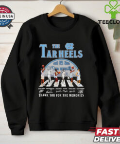 The Tar Heels 1910-2025 Abbey Road Thank You for the Memories Shirt, featuring a design inspired by the famous Abbey Road album cover, with elements commemorating the Tar Heels’ legacy from 1910 to 2025. Perfect for fans celebrating the history and tradition of the North Carolina Tar Heels.