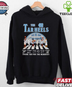 The Tar Heels 1910-2025 Abbey Road Thank You for the Memories Shirt, featuring a design inspired by the famous Abbey Road album cover, with elements commemorating the Tar Heels’ legacy from 1910 to 2025. Perfect for fans celebrating the history and tradition of the North Carolina Tar Heels.