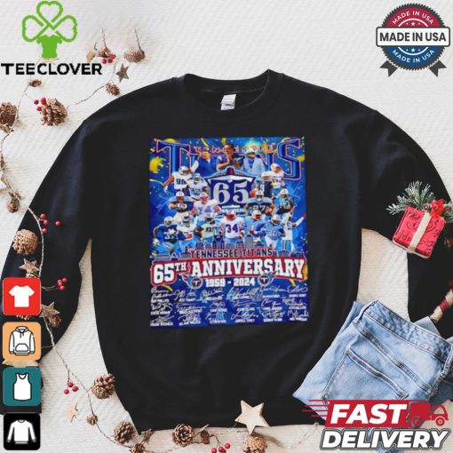 The Tennessee Titans 65th anniversary 1959 2024 signatures shirt