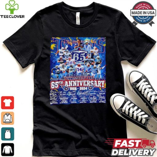 The Tennessee Titans 65th anniversary 1959 2024 signatures shirt