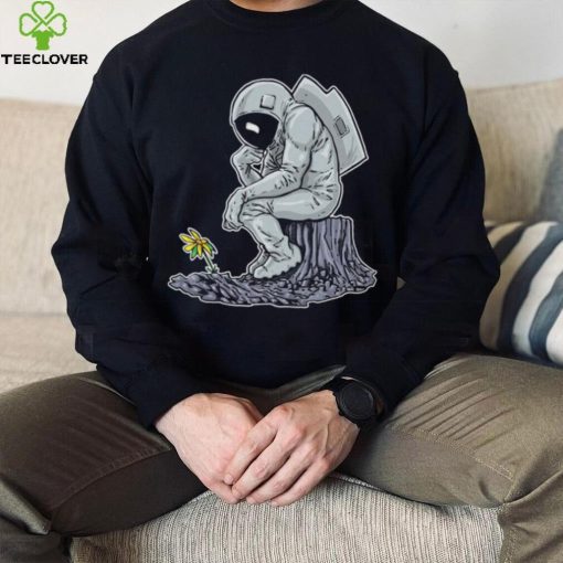 The Thinker Beside Flowers Vintage Nasa T Shirt