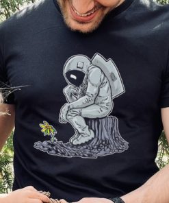 The Thinker Beside Flowers Vintage Nasa T Shirt