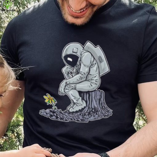 The Thinker Beside Flowers Vintage Nasa T Shirt