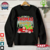 Bigfoot With Camping Car Light Christmas T Shirt Recovered