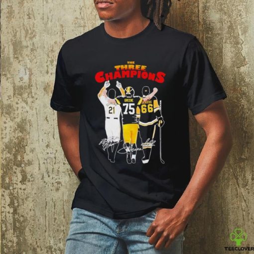 The Three Champions Roberto Clemente Kevin Greene and Mario Lemieux shirt