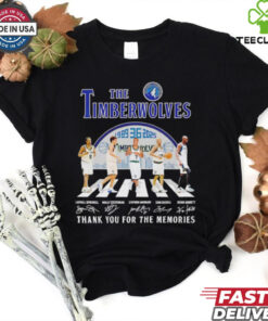 The Timberwolves abbey road 30 Years 1989 2025 thank you signature shirt
