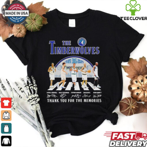 The Timberwolves abbey road 30 Years 1989 2025 thank you signature shirt