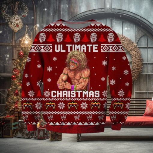The Ultimate Warrior Knitting Pattern 3D Print Ugly Christmas Sweater Style Gift For Men Women