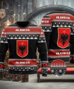 The United States Flag Of Albania Christmas Ugly Sweater Party