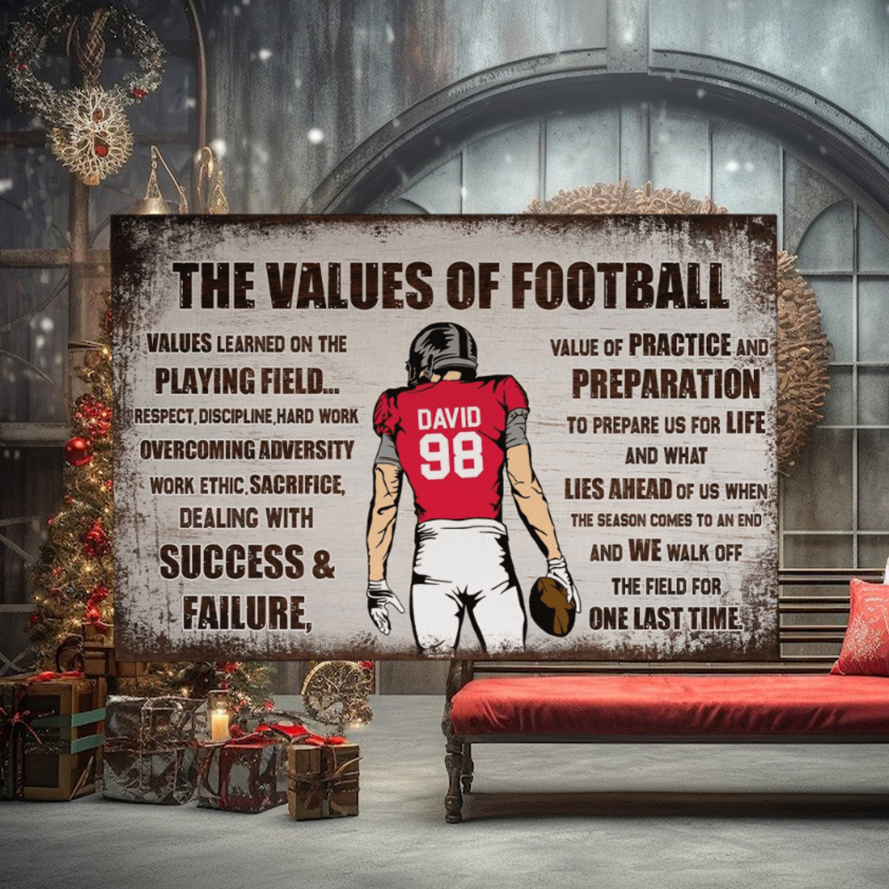 The Values Of Football, Player Football Canvas Poster Gift The Values Of Football, Player Football Canvas Poster Gift