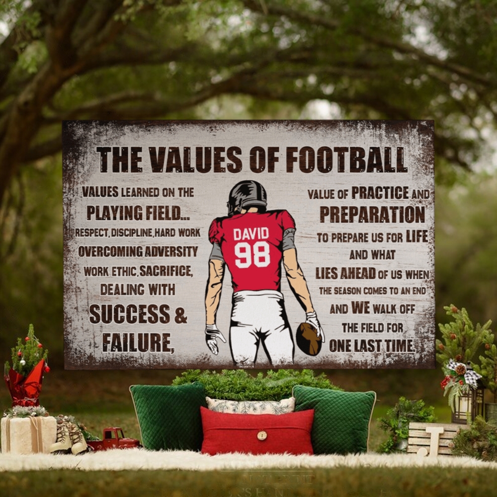 The Values Of Football, Player Football Canvas Poster Gift The Values Of Football, Player Football Canvas Poster Gift