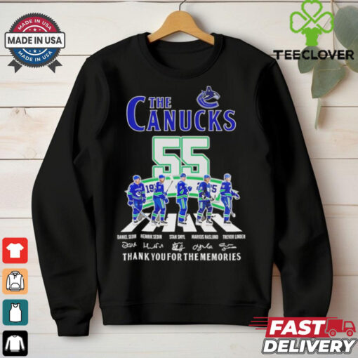 The Vancouver Canucks 55 Years 1970 2025 thank you signatures shirt