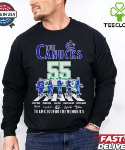 The Vancouver Canucks 55 Years 1970 2025 thank you signatures shirt