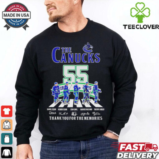 The Vancouver Canucks 55 Years 1970 2025 thank you signatures shirt