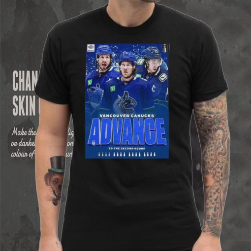 The Vancouver Canucks Advance To The Second Round 2024 Stanley Cup Playoffs T Shirt