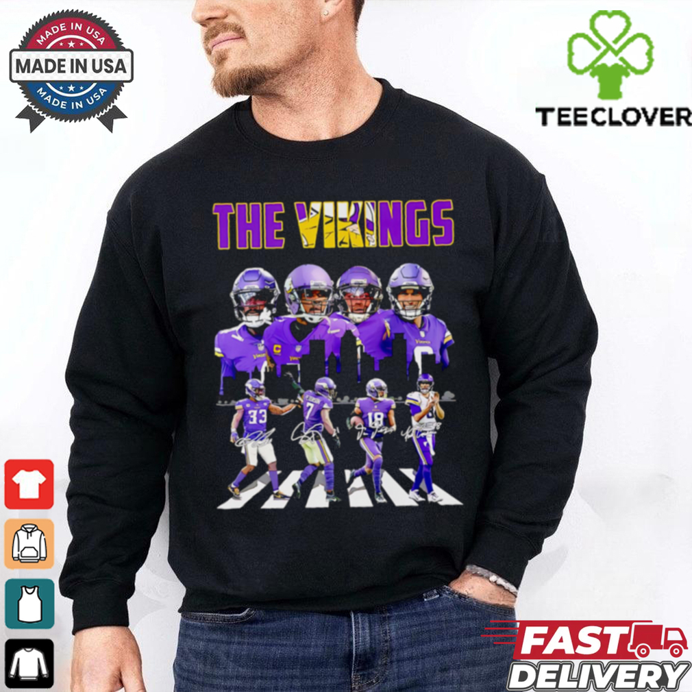 The Vikings Abbey Road player signatures shirt The Vikings Abbey Road player signatures shirt
