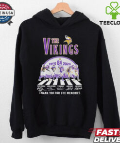 The Vikings Football Abbey Road 64 Years 1960 2024 Thank You For The Memories Signatures Shirt
