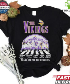 The Vikings Football Abbey Road 64 Years 1960 2024 Thank You For The Memories Signatures Shirt