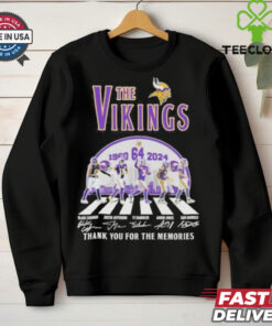 The Vikings Football Abbey Road 64 Years 1960 2024 Thank You For The Memories Signatures Shirt