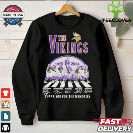 The Vikings Football Abbey Road 64 Years 1960 2024 Thank You For The Memories Signatures Shirt