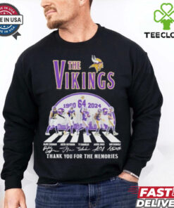 The Vikings Football Abbey Road 64 Years 1960 2024 Thank You For The Memories Signatures Shirt
