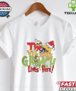 The Vikings Grinch Lives Here Christmas Shirt