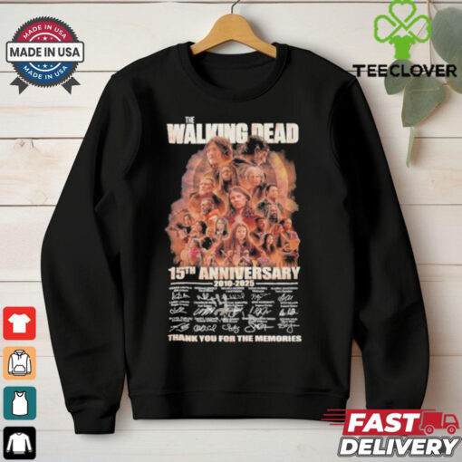 The Walking Dead 15th Anniversary 2010 2025 2010 2025 Thank You For The Memories Signature shirt