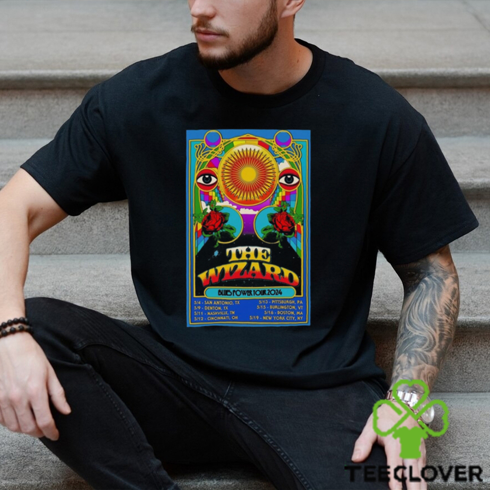 The Wizard Blues Power Tour 24 Poster Shirt The Wizard Blues Power Tour 24 Poster Shirt