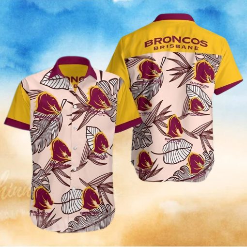 The best selling  Brisbane Broncos All Over Print Summer Short Sleeve Hawaiian Shirt