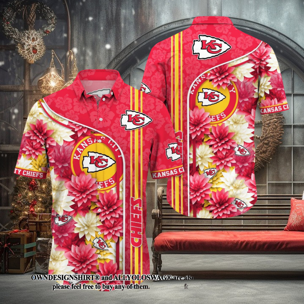 [The best selling] Kansas City Chiefs All Over Printed 3D Hawaiian Shirt