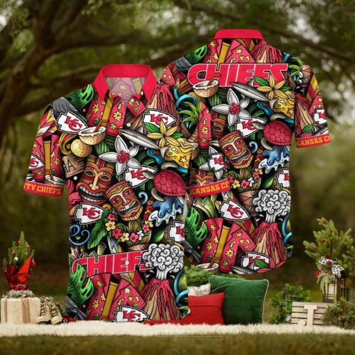 [The best selling] Kansas City Chiefs NFL Flower Custom Summer Football New Outfit Full Printed Hawaiian Shirt