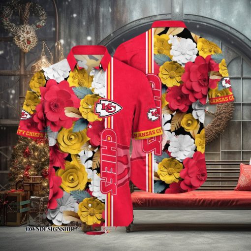 [The best selling] Kansas City Chiefs NFL Flower Summer Football All Over Print Unisex Hawaiian Shirt