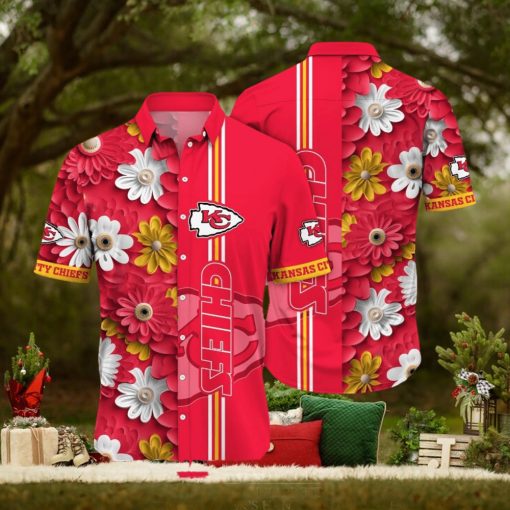 [The best selling] Kansas City Chiefs NFL Flower Summer Football Best Combo 3D Hawaiian Shirt