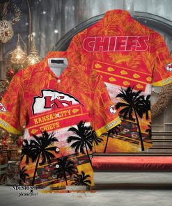 [The best selling] Kansas City Chiefs NFL Palm Tree Pattern For Sports Fans Sport 3D Full Printing Hawaiian Shirt