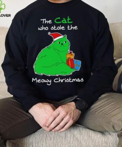 The cat who stole the Meowy Christmas shirt