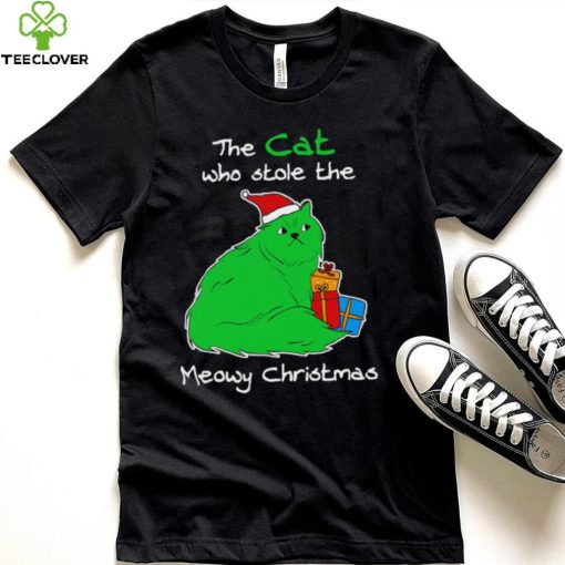 The cat who stole the Meowy Christmas hoodie, sweater, longsleeve, shirt v-neck, t-shirt