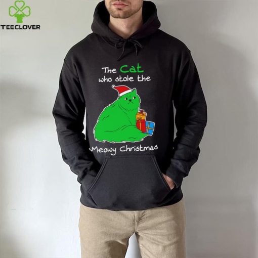 The cat who stole the Meowy Christmas hoodie, sweater, longsleeve, shirt v-neck, t-shirt